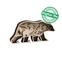 Files for laser or plotter Multilayer polar bear decoration, Northern Lights, aurora borealis, Nursery decoration, SVG, PDF, DXF