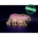Files for laser or plotter Multilayer polar bear decoration, Northern Lights, aurora borealis, Nursery decoration, SVG, PDF, DXF