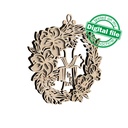 DXF, SVG files for laser Layered Wreath, Religious Easter, Spring Decor, Cross, Lilies, Rosehip Flowers, Door sign,material of any thickness