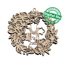 DXF, SVG files for laser Layered Wreath, Religious Easter, Spring Decor, Cross, Lilies, Rosehip Flowers, Door sign,material of any thickness