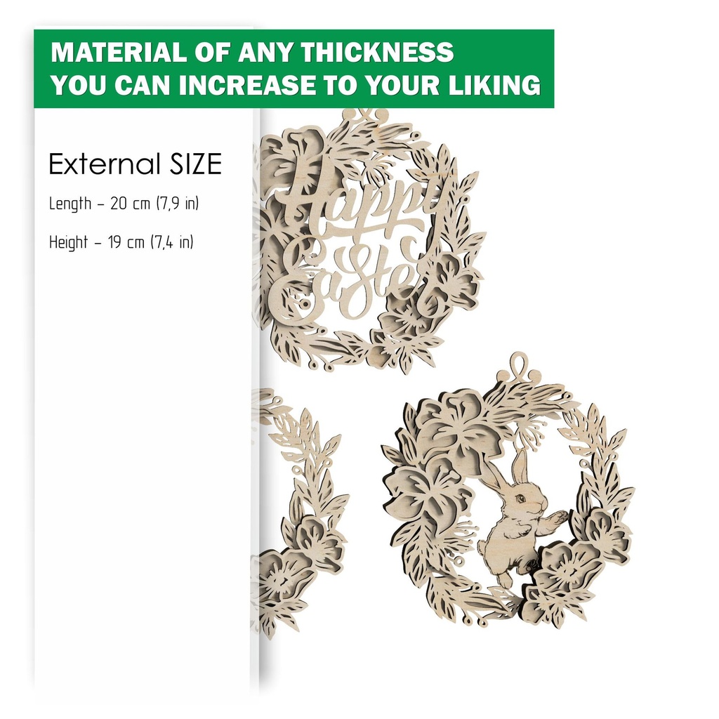 DXF, SVG files for laser Layered Wreath, Religious Easter, Spring Decor, Cross, Lilies, Rosehip Flowers, Door sign,material of any thickness (copy)