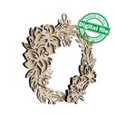 DXF, SVG files for laser Layered Wreath, Religious Easter, Spring Decor, Cross, Lilies, Rosehip Flowers, Door sign,material of any thickness (copy)