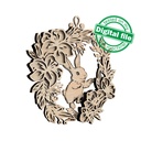 DXF, SVG files for laser Layered Wreath, Religious Easter, Spring Decor, Cross, Lilies, Rosehip Flowers, Door sign,material of any thickness (copy)