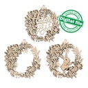 DXF, SVG files for laser Layered Wreath, Religious Easter, Spring Decor, Cross, Lilies, Rosehip Flowers, Door sign,material of any thickness (copy)