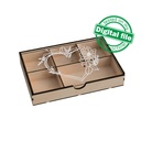 DXF, SVG files for Laser Cut Box with Sliding Lid, Drawers, Souvenir, Small Items Storage, Memorabilia, calligraphy, Material 1/8'' (3.2 mm)