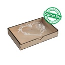 DXF, SVG files for Laser Cut Box with Sliding Lid, Drawers, Souvenir, Small Items Storage, Memorabilia, calligraphy, Material 1/8'' (3.2 mm)