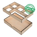 DXF, SVG files for Laser Cut Box with Sliding Lid, Drawers, Souvenir, Small Items Storage, Memorabilia, calligraphy, Material 1/8'' (3.2 mm)