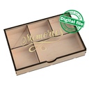 DXF, SVG files for Laser Cut Box with Sliding Lid, Drawers, Souvenir, Small Items Storage, Memorabilia, calligraphy, Material 1/8'' (3.2 mm)