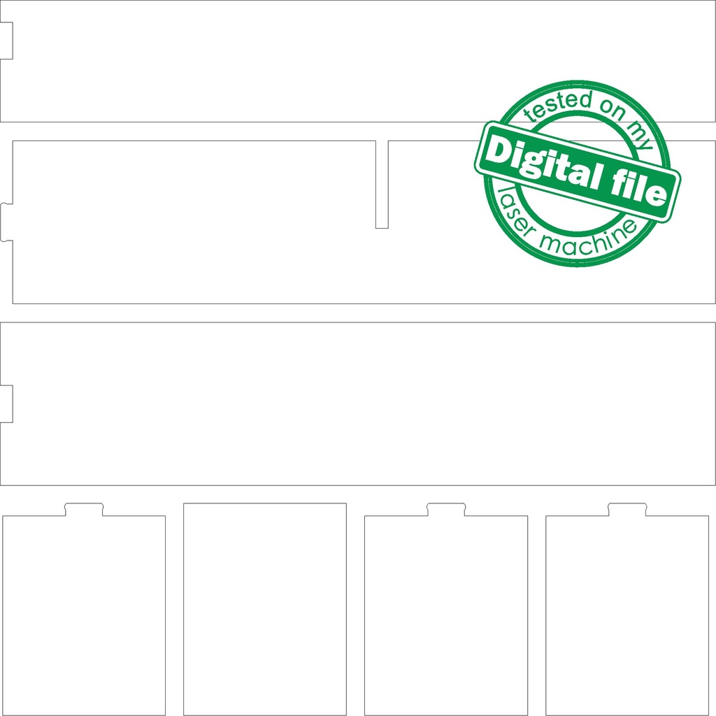 DXF, SVG files for Laser Cut Box with Sliding Lid, Drawers, Souvenir, Small Items Storage, Memorabilia, calligraphy, Material 1/8'' (3.2 mm)