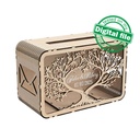 DXF, SVG files for laser cutting Wedding card box, Family tree, money box, Engagement Box, Wedding Decor, Piggy bank, Material 1/8''(3.2 mm)