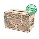DXF, SVG files for laser cutting Wedding card box, Family tree, money box, Engagement Box, Wedding Decor, Piggy bank, Material 1/8''(3.2 mm)