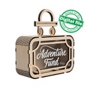 DXF, SVG files for laser cutting Travel Fund Suitcase, Adventure Piggy bank, Money Box, Vacation Fund, Travel Savings, Table Decoration