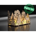 DXF, SVG files for laser Diorama family of deer in the forest, 3d shadow box, Decorative night lamp, Nursery decor, Multilayered Light box