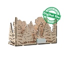 DXF, SVG files for laser Diorama family of deer in the forest, 3d shadow box, Decorative night lamp, Nursery decor, Multilayered Light box