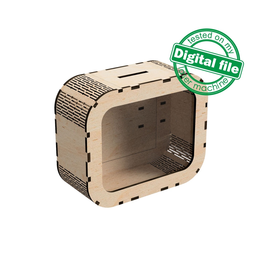 DXF, SVG files for laser Personalized Baby Piggy Bank, Wood Gift For Kids, Nursery Decor, Wooden Piggy Bank with Name, Tip box,Business idea