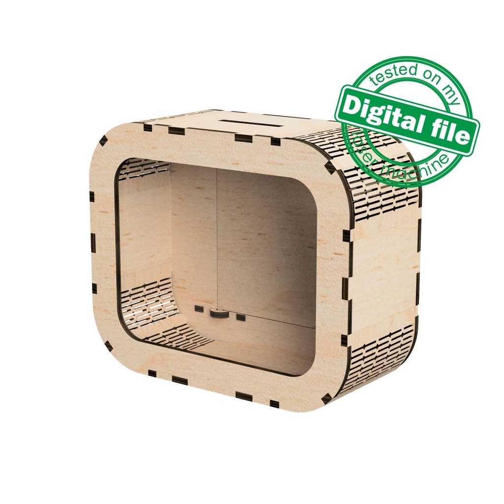 DXF, SVG files for laser Personalized Baby Piggy Bank, Wood Gift For Kids, Nursery Decor, Wooden Piggy Bank with Name, Tip box,Business idea