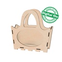 DXF, SVG files for laser Halloween Wooden handbag trick or treat, Vector project, Glowforge, Material thickness 1/8 inch (3.2 mm)