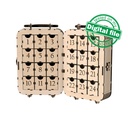 DXF, SVG file for laser Advent calendar Vintage Suitcase, Christmas bell with bow, snowflakes, holly night, poinsettia Plywood or MDF 3.2 mm