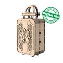 DXF, SVG file for laser Advent calendar Vintage Suitcase, Christmas bell with bow, snowflakes, holly night, poinsettia Plywood or MDF 3.2 mm