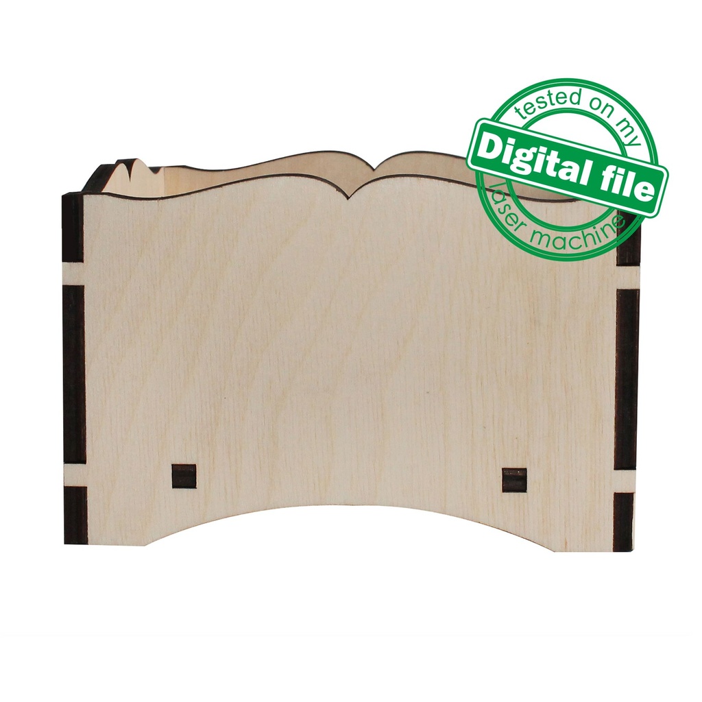 DXF, SVG files for laser Vintage Small Tray, Coffee box, Candy bar decor, Engraved pattern French, Two different material thickness 3.2/6.4