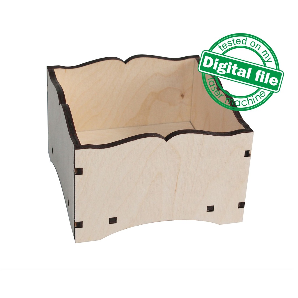 DXF, SVG files for laser Vintage Small Tray, Coffee box, Candy bar decor, Engraved pattern French, Two different material thickness 3.2/6.4