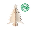 DXF, SVG files for laser Christmas decor Tree Table Figurine with star, Candy bar, Glowforge, Material thickness 3.2 mm