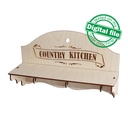 DXF, SVG files for laser Vintage Shelf Country Kitchen, CNC Router, Engraved pattern French, Two different material thickness 3.2/6.4 mm