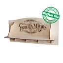 DXF, SVG files for laser Vintage Kitchen Shelf Hotel La Maison, CNC Router, Engraved pattern, Two different material thickness 3.2/6.4 mm