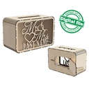 DXF, SVG files for laser Wedding card box, money box, Engagement Card Box, Wedding Decor, Piggy bank, door and lock, Material 1/8'' (3 mm)
