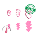 Heart, Hearts in a row, Love, St valentine's,3 Sizes, Digital STL File For 3D Printing,Polymer Clay Cutter,Earrings,Cookie,sharp,strong edge