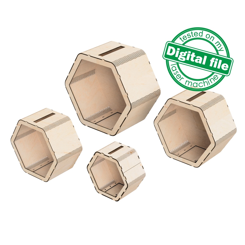 DIY Money, Engagement Box, Travel fund, 4 different sizes, Template DXF, SVG files for laser, Xtool, Glowforge, Material 1/8'' (3.2 mm)