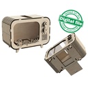 Interactive Piggy Bank SVG, Laser Cut File for Kids Gift, DIY Retro TV Money Box Template, Instant Download