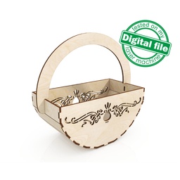 [00187673] DXF, SVG files for laser wooden basket Onion and garlic, Farm Kitchen decor, Vector project, Glowforge, Material 1/8 inch (3.2 mm)