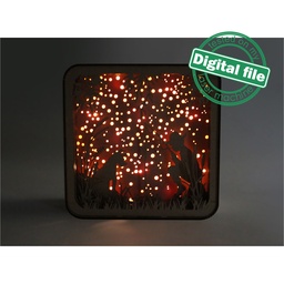 [00186344] DXF, SVG files for laser Light box Little Boy Fishing, Nursery decor, Father's day gift, Glowforge, Material thickness 1/8 inch (3.2 mm)