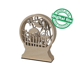 [0184150] DXF, SVG files for laser Halloween Decoration idea "RIP", Cemetery, Graves, Bat, Spider, Fence, Cobweb, Material thickness 1/8 inch (3.2 mm)