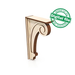 [00187541] DXF, SVG files for laser Decorative Rustic Corbel, Home Decor, Vector project, Glowforge, Material thickness 1/8 inch (3.2 mm)