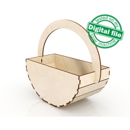[00187436] DXF, SVG files for laser wooden basket, Easter egg hunting, Farm Kitchen decor, Vector project, Glowforge, Material 1/8 inch (3.2 mm)