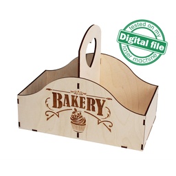 [00186364] DXF, SVG files for laser Crate Wooden Storage Oil and Spices, Vintage box, Engraved pattern, Two different material thickness 3.2/6.4 mm