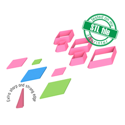 [7772678] Hexagon, 5 Sizes, Basic shapes, Digital STL File For 3D Printing, Polymer Clay Cutter, Earrings, Cookie, sharp, strong edge