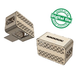 [7772779] DXF, SVG files for laser Wedding card box, money box, Engagement Card Box, openwork, carved, elegant design, Material 1/8'' (3.2 mm)
